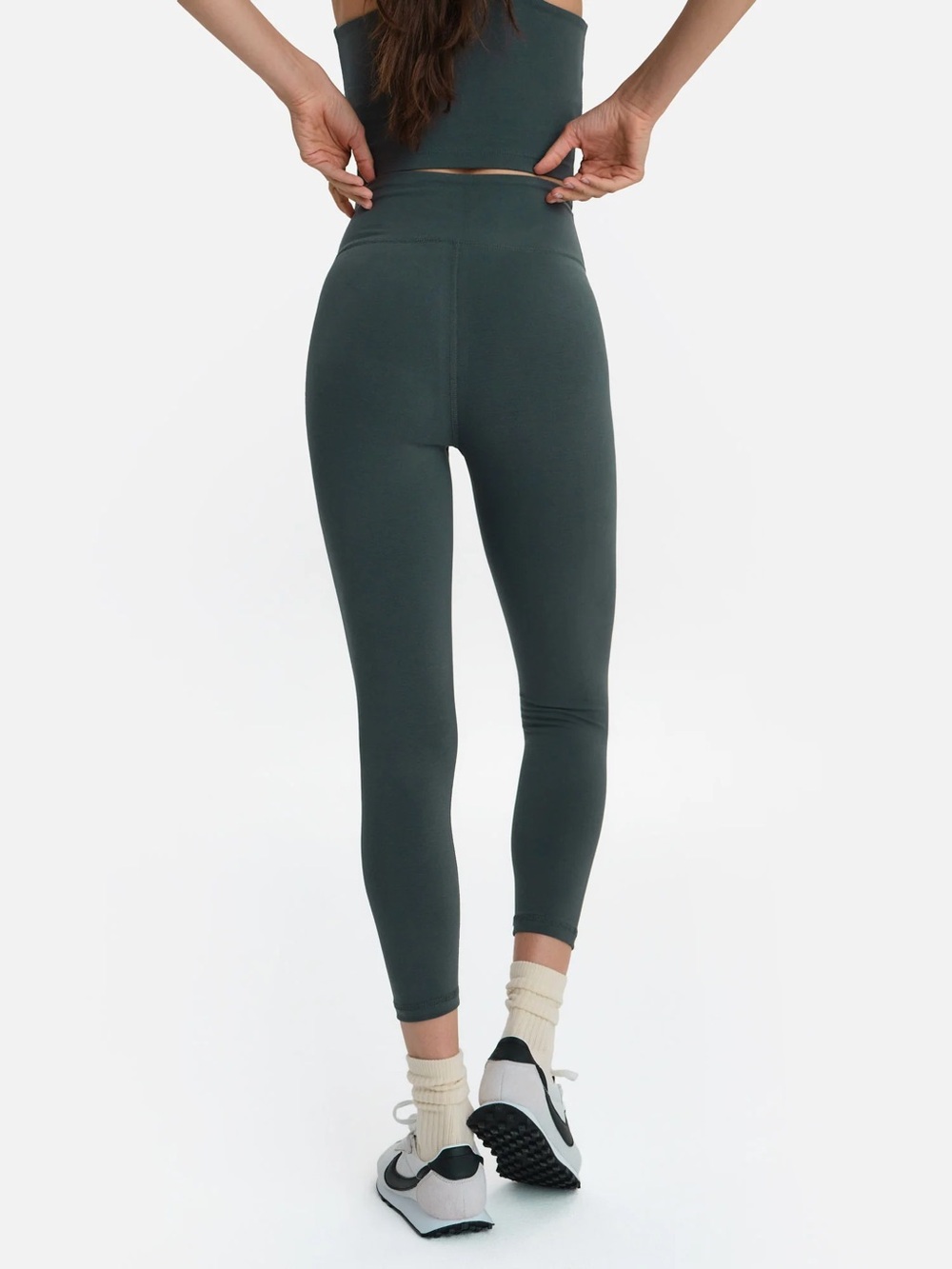 MATE the Label High Rise High Waist Midi Leggings Forest Green Organic - Picture 9 of 9